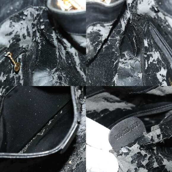 GUCCI Bamboo Hand Bag Leather Black Gold 001 2113 001 2113 - Picture 12 of 12